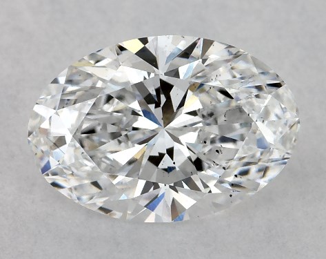 This Lab-Grown diamond 1.96 carat oval D color SI1 clarity has Very Good proportions and a diamond grading report from IGI