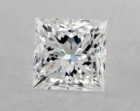 This 0.53 carat princess diamond E color VVS1 clarity has Ideal proportions and a diamond grading report from GIA