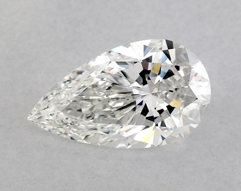 This Lab-Grown diamond 2.76 carat pear F color VVS2 clarity has Very Good proportions and a diamond grading report from GIA