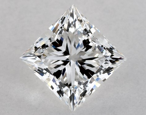 This Lab-Grown diamond 1.25 carat princess D color VVS2 clarity has Ideal proportions and a diamond grading report from IGI