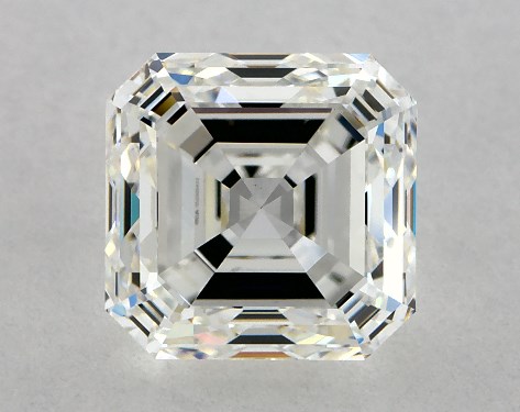 This 2.5 carat asscher diamond G color VS1 clarity has Good proportions and a diamond grading report from GIA