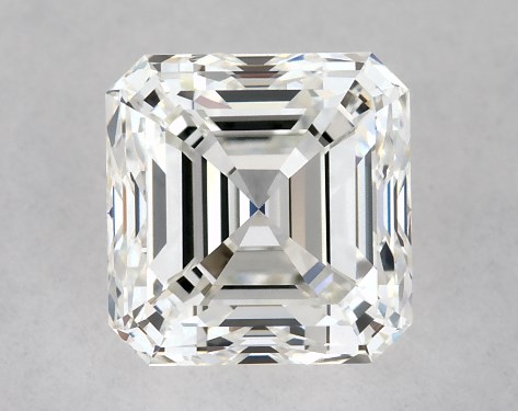 This 0.9 carat asscher diamond G color VVS2 clarity has Very Good proportions and a diamond grading report from GIA