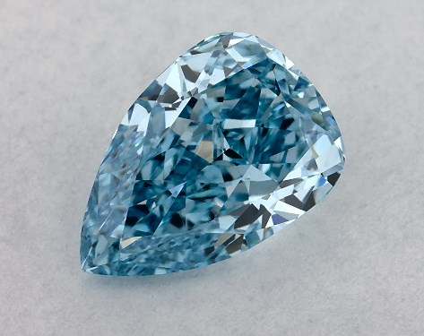 IGI 0.87 Carat Fancy Vivid Blue-VS1 Pear Shaped Lab-Grown Diamond
