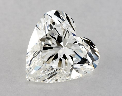 This Lab-Grown diamond 1.05 carat heart F color VVS2 clarity has Ideal proportions and a diamond grading report from IGI
