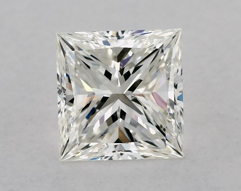 This 1 carat princess diamond I color VS2 clarity has Ideal proportions and a diamond grading report from GIA