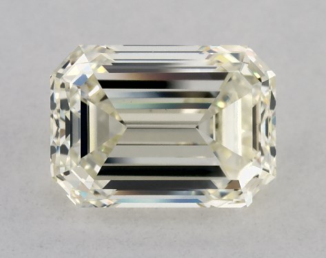 This 1.5 carat emerald diamond K color VS1 clarity has Good proportions and a diamond grading report from IGI