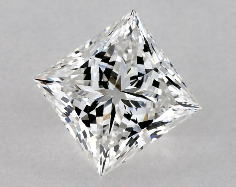 This 1.02 carat princess diamond F color VS1 clarity has Ideal proportions and a diamond grading report from GIA