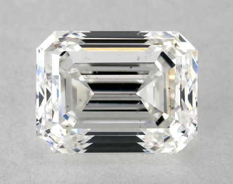 GIA 1.00 Carat H-SI1 Very Good Cut Emerald Diamond
