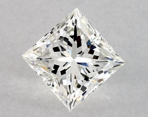 This 2.01 carat princess diamond G color VS2 clarity has Ideal proportions and a diamond grading report from IGI