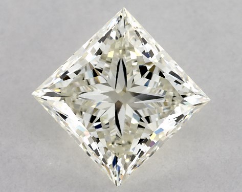 This 1 carat princess diamond J color VVS2 clarity has Ideal proportions and a diamond grading report from IGI