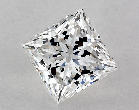 This Lab-Grown diamond 1.3 carat princess E color VS2 clarity has Ideal proportions and a diamond grading report from IGI