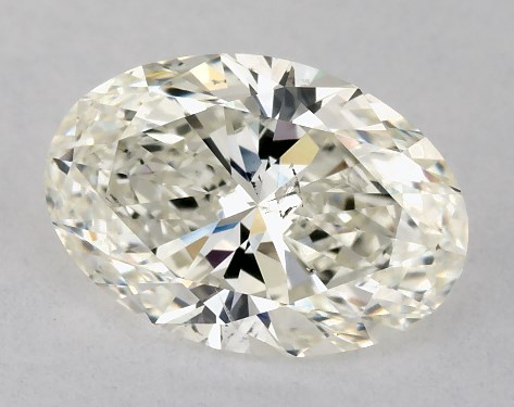 This 1.72 carat oval diamond K color SI2 clarity has Ideal proportions and a diamond grading report from GIA