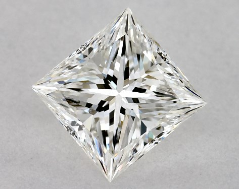 This 0.7 carat princess diamond G color SI1 clarity has Ideal proportions and a diamond grading report from GIA