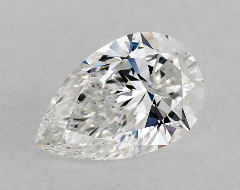 This 0.8 carat pear diamond F color VS2 clarity has Very Good proportions and a diamond grading report from GIA