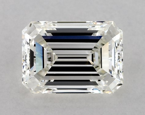 This 1.55 carat emerald diamond I color VS2 clarity has Good proportions and a diamond grading report from GIA