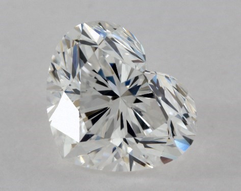 This 0.97 carat heart diamond F color VS1 clarity has Ideal proportions and a diamond grading report from GIA