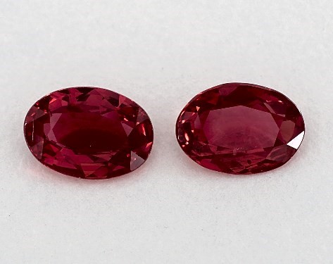  1.35 Carat Ruby   Oval Gemstone Pairs