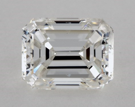 This 1.54 carat emerald diamond G color I1 clarity has Good proportions and a diamond grading report from GIA