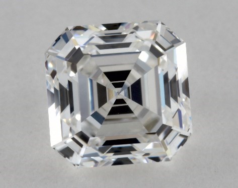 This 0.77 carat asscher diamond G color VS1 clarity has Ideal proportions and a diamond grading report from GIA