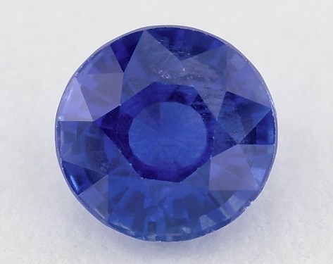 1.26 carat Round Natural Blue Sapphire Three Stone Diamond Engagement Ring with Scroll Undergallery