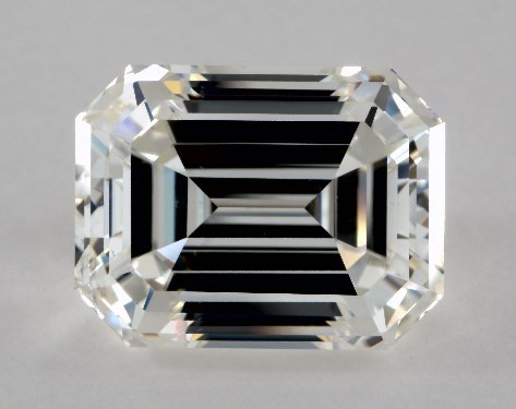 This 3.84 carat emerald diamond I color VS2 clarity has Very Good proportions and a diamond grading report from GIA